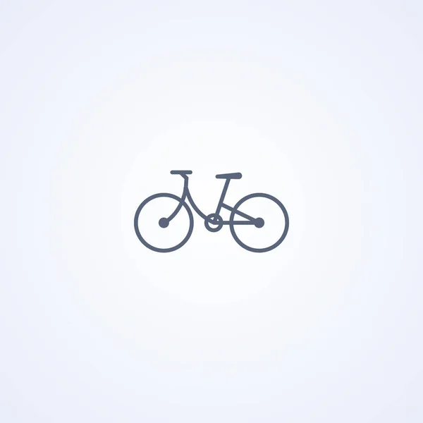 女性自行车 白色背景上的向量最佳灰线图标 Eps — 图库矢量图片
