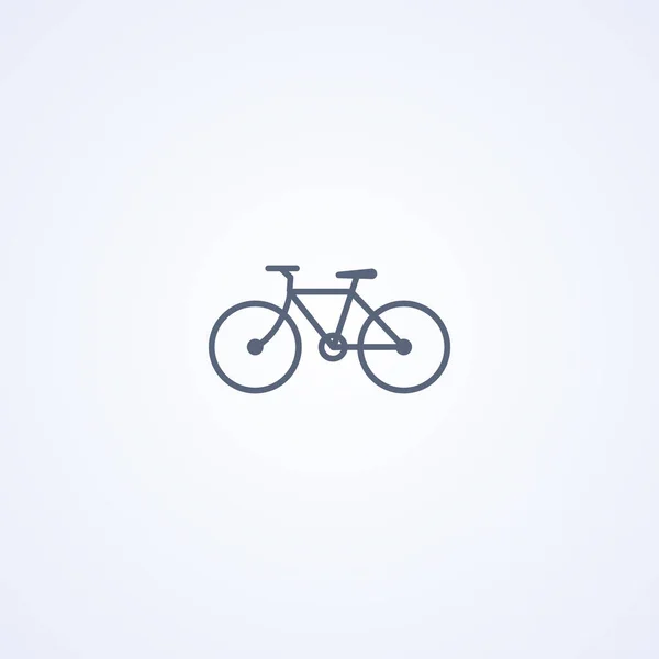 Bicicleta Urbana Vector Mejor Icono Línea Gris Sobre Fondo Blanco — Vector de stock