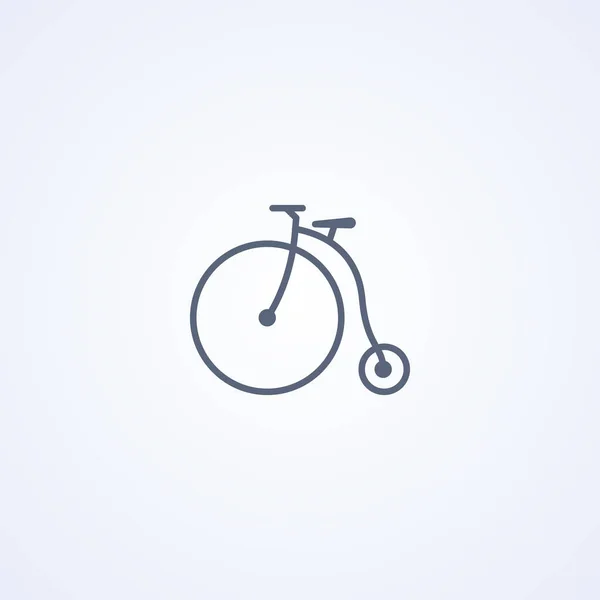 Вінтажний Велосипед Векторний Кращий Сірий Значок Лінії Білому Тлі Eps — стоковий вектор