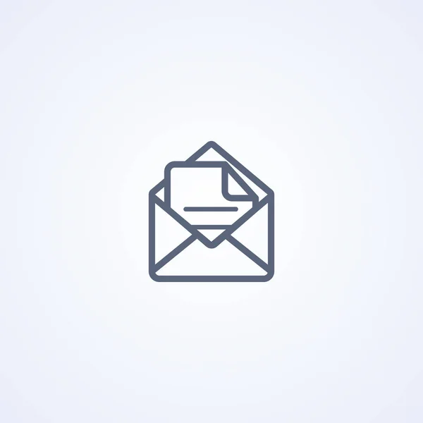 Lees Mail Enveloppe Vector Beste Grijze Lijn Pictogram Witte Achtergrond — Stockvector