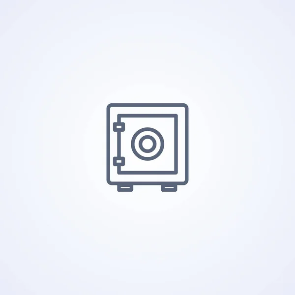 Bank Safe Vector Best Gray Line Icon White Background Eps — 스톡 벡터