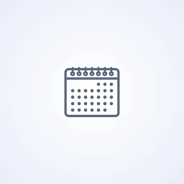 Calendar Vector Best Gray Line Icon White Background Eps — 스톡 벡터