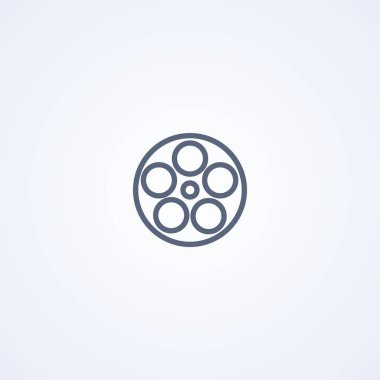 Film makarası, beyaz arkaplandaki en iyi vektör gri çizgi simgesi, Eps 10