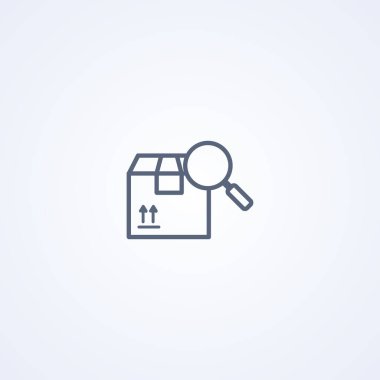 Paket takibi, beyaz arkaplandaki en iyi vektör gri çizgi simgesi, Eps 10