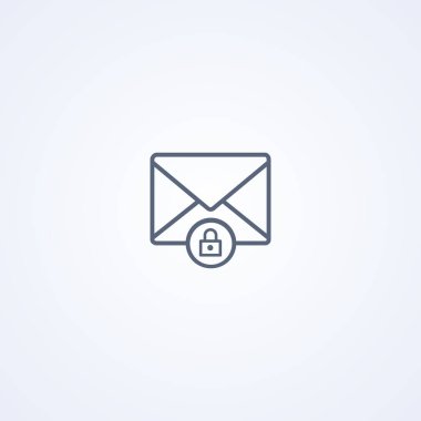 Blok e- posta, beyaz arkaplan üzerindeki en iyi vektör gri çizgi simgesi, Eps 10