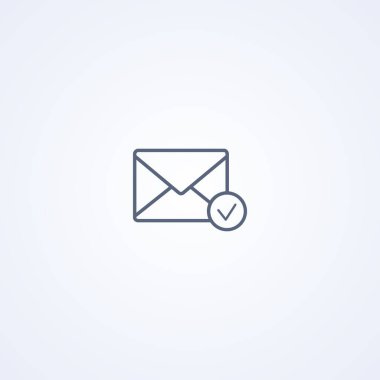 Seçili zarf, beyaz arkaplanda en iyi vektör gri çizgi simgesi, Eps 10