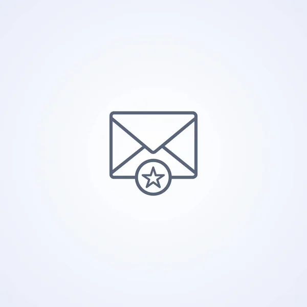Preferiti Mail Vettoriale Migliore Icona Linea Grigia Sfondo Bianco Eps — Vettoriale Stock