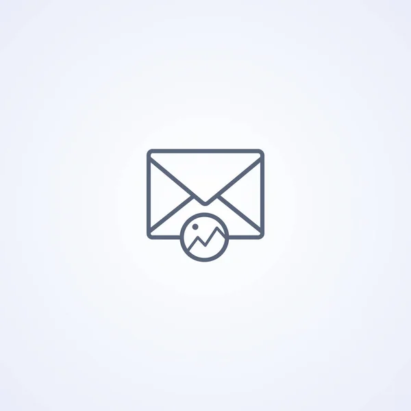 Immagine Nella Mail Vettoriale Migliore Icona Linea Grigia Sfondo Bianco — Vettoriale Stock