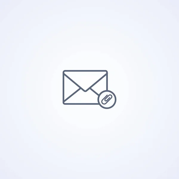 Attribuer Une Enveloppe Mail Vecteur Meilleure Icône Ligne Grise Sur — Image vectorielle