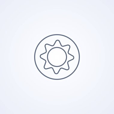 Güneş, gün batımı, en iyi vektör gri çizgi simgesi beyaz arkaplan, Eps 10