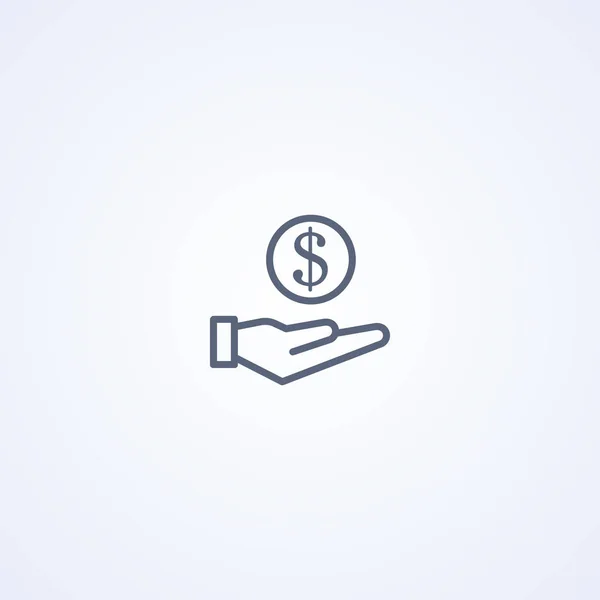 Δώστε Χρήματα Διάνυσμα Καλύτερο Εικονίδιο Γκρι Γραμμή Λευκό Φόντο Eps — Διανυσματικό Αρχείο