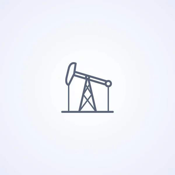 Oilfield Vector Best Gray Line Icon White Background Eps — 스톡 벡터