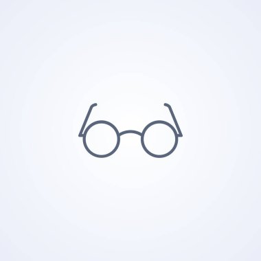 Cam, gözlük, vektör en iyi gri çizgi simgesi beyaz arkaplan, Eps 10