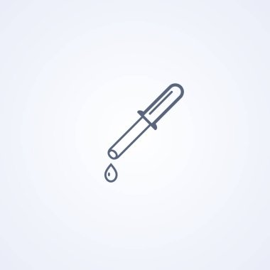 Pipette, Dropper, beyaz arkaplanda vektör en iyi çizgi simgesi, Eps 10