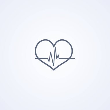 Çarpıntı, kalp atışı, beyaz arkaplanda vektör en iyi çizgi simgesi, Eps 10