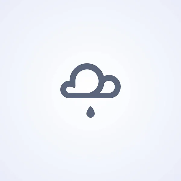 Cloudy Rain Vector Best Line Icon White Background Eps — стоковый вектор