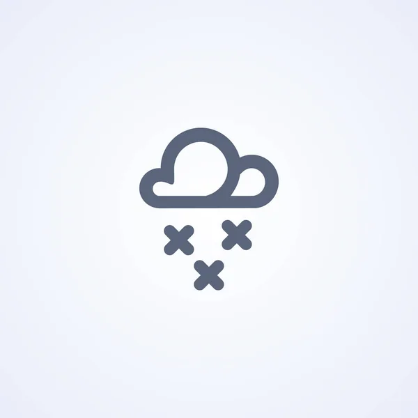 Cloudy Snow Vector Best Line Icon White Background Eps — стоковый вектор