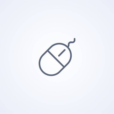 Bilgisayar faresi, beyaz arkaplandaki en iyi vektör gri çizgi simgesi, Eps 10