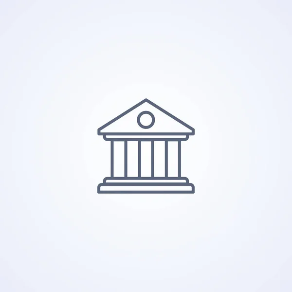 Banque Bâtiment Cour Vecteur Meilleure Icône Ligne Grise Sur Fond — Image vectorielle