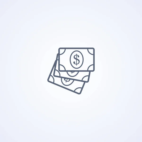 Money Cash Vector Best Gray Line Icon White Background Eps — стоковый вектор