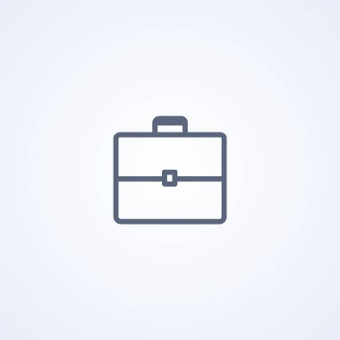 İş portföyü, çanta, çanta, beyaz arkaplandaki en iyi vektör gri çizgi simgesi, Eps 10