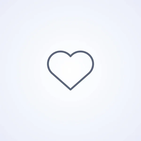 Hjärta Kärlek Alla Hjärtans Dag Vektor Bästa Grå Linje Ikon — Stock vektor