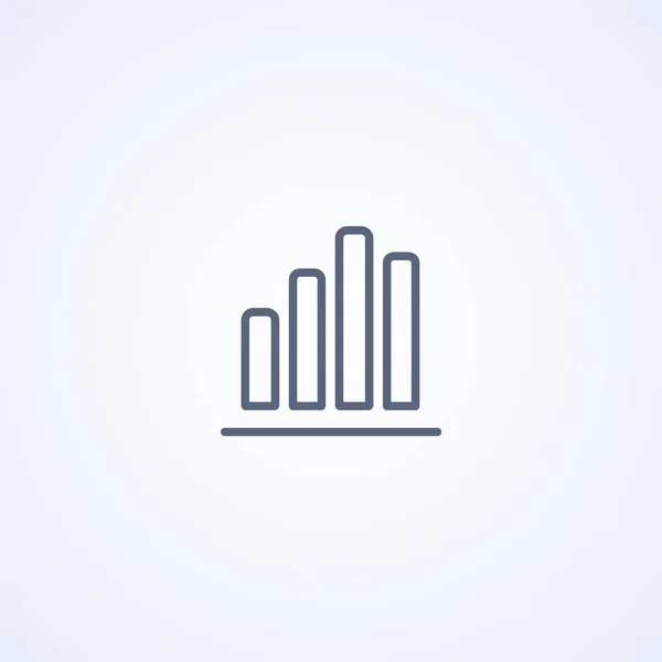 Growth Level Graph Vector Best Gray Line Icon White Background — 图库矢量图片