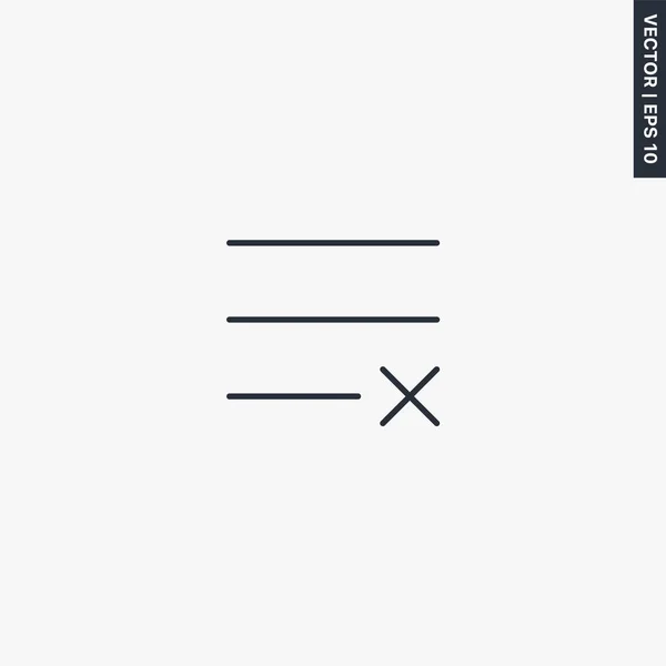 Delete List Linear Style Sign Mobile Concept Web Design Symbol — Stock Vector