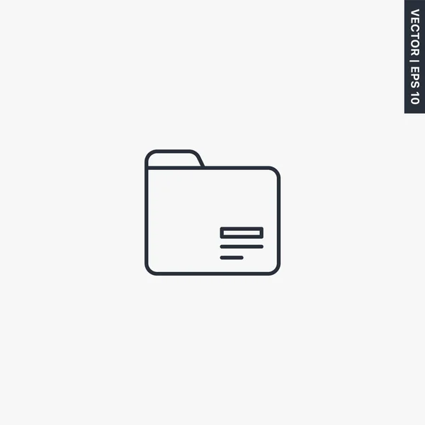 Folder Lineair Stijlteken Voor Mobiel Concept Webdesign Symbool Logo Illustratie — Stockvector