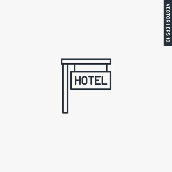 Hotel Lineární Styl Znamení Pro Mobilní Koncept Web Design Symbol — Stockový vektor