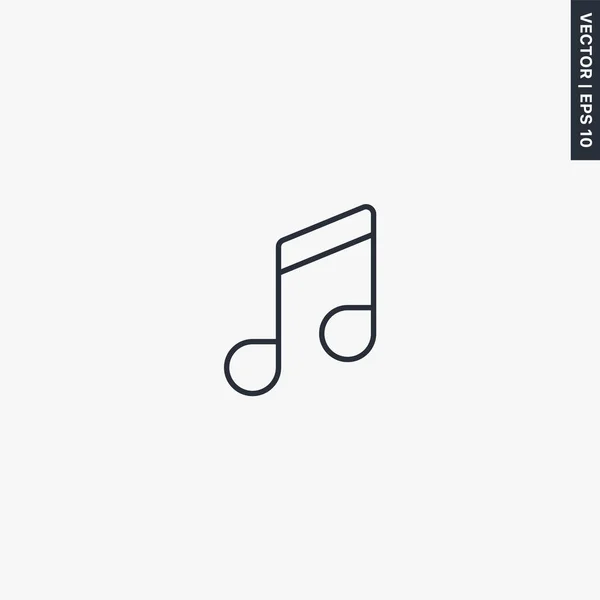 Note Musique Signe Style Linéaire Pour Concept Mobile Web Design — Image vectorielle