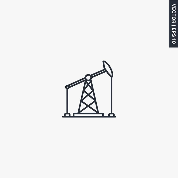 Oil Rig Segno Stile Lineare Concetto Mobile Web Design Simbolo — Vettoriale Stock