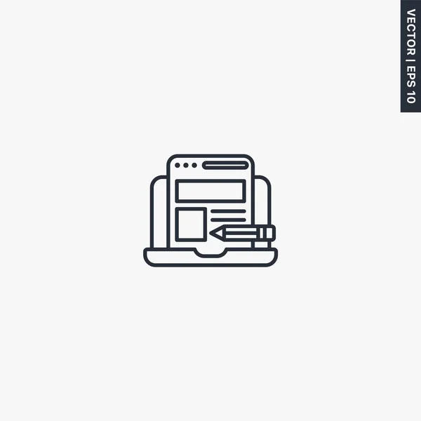 Webdesign Lineair Stijlteken Voor Mobiel Concept Webdesign Symbool Logo Illustratie — Stockvector