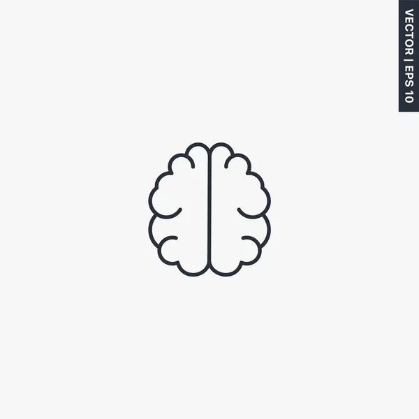 Brain Linear Style Sign Mobile Concept Web Design Symbol Logo — 스톡 벡터