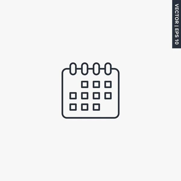 Calendario Segno Stile Lineare Concetto Mobile Web Design Simbolo Illustrazione — Vettoriale Stock