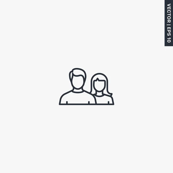 Couple Signe Style Linéaire Pour Concept Mobile Web Design Symbole — Image vectorielle