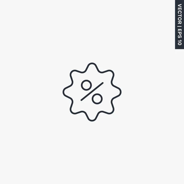 Korting Lineair Stijlteken Voor Mobiel Concept Webdesign Symbool Logo Illustratie — Stockvector