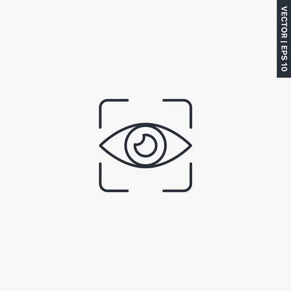 Augenscanner Lineares Stilschild Für Mobiles Konzept Und Webdesign Symbol Logoabbildung — Stockvektor