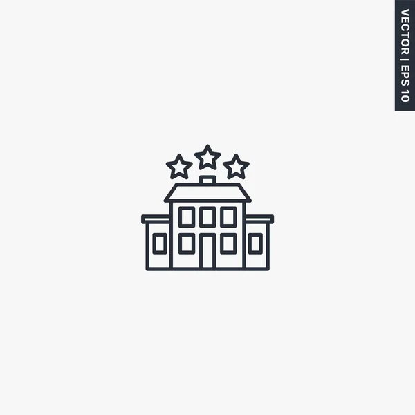 Готель Лінійний Стиль Знак Мобільних Концепцій Веб Дизайну Символ Ілюстрація — стоковий вектор