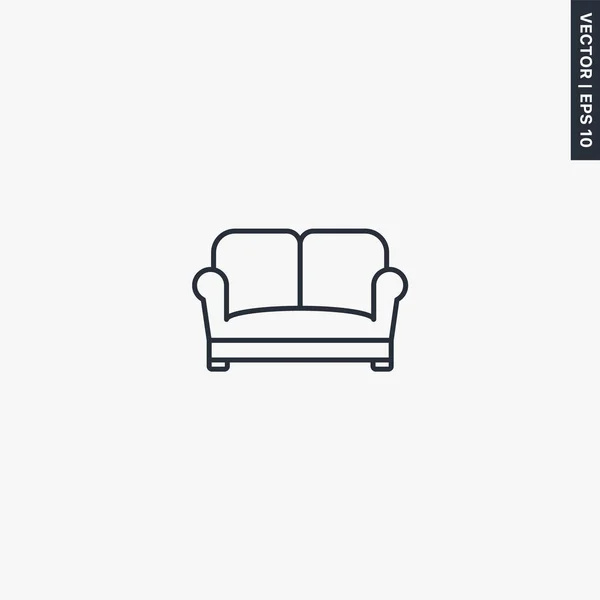 Sofa Linear Style Sign Mobile Concept Web Design Symbol Logo — Stock Vector