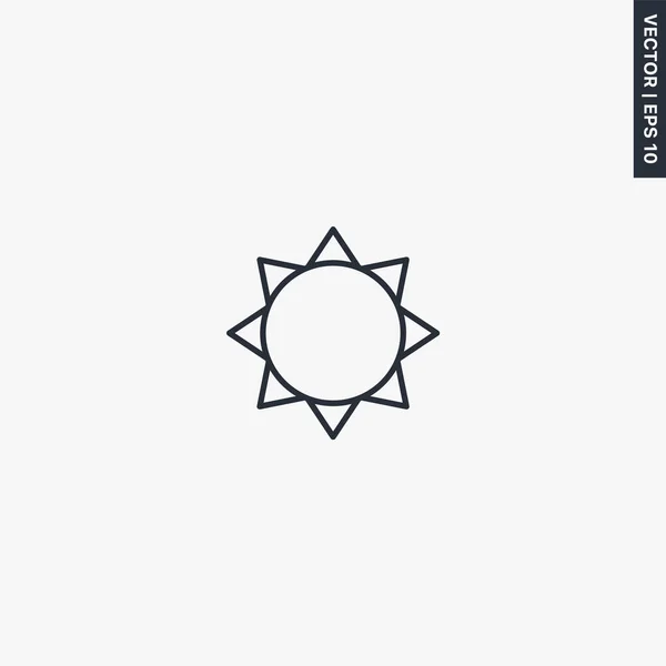 Сонце Лінійний Знак Стилю Мобільної Концепції Веб Дизайну Символ Ілюстрація — стоковий вектор