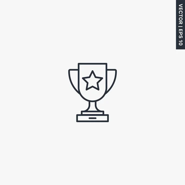 赢得奖杯杯 线性风格标志为移动概念和网页设计 标识插图 Pixel完美矢量图形 — 图库矢量图片