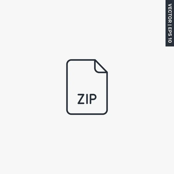 Zip Dosya Biçimi Mobil Konsept Web Tasarımı Için Doğrusal Biçim — Stok Vektör