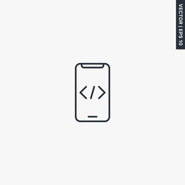 Anwendungsentwicklung Lineares Stilzeichen Für Mobiles Konzept Und Webdesign Symbol Logoabbildung — Stockvektor