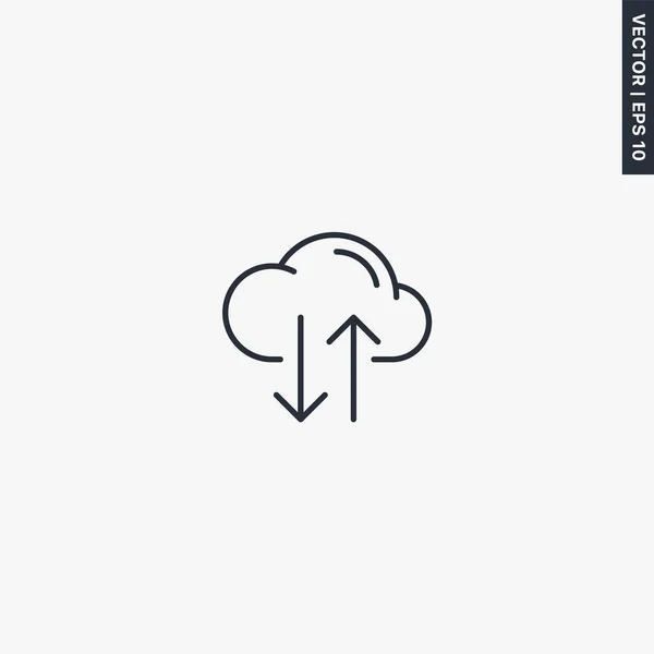 Cloud Signe Style Linéaire Pour Concept Mobile Web Design Symbole — Image vectorielle