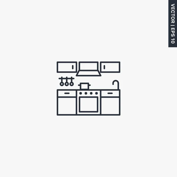 Küche Lineares Stilschild Für Mobiles Konzept Und Webdesign Symbol Logoabbildung — Stockvektor