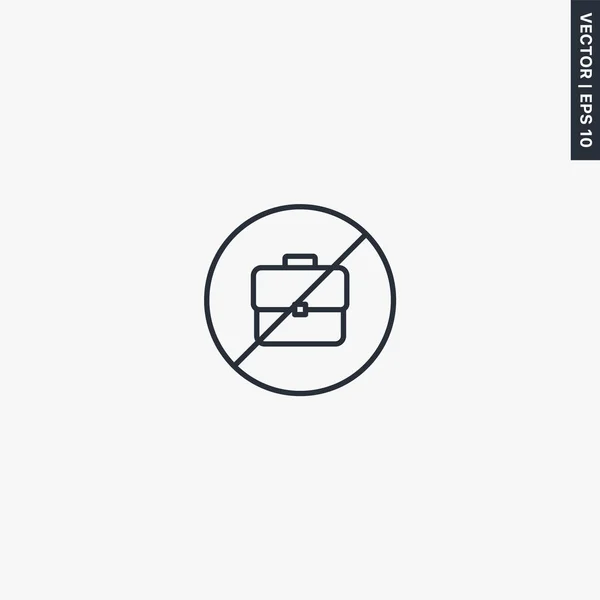 Kein Gepäck Lineares Styleschild Für Mobiles Konzept Und Webdesign Symbol — Stockvektor