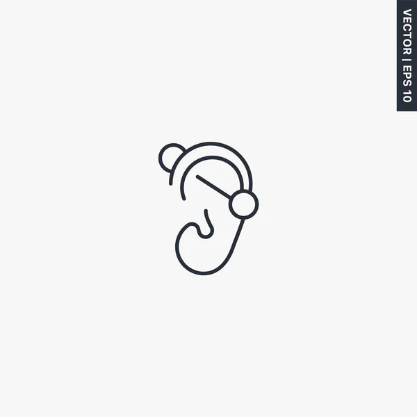 Piercing Signe Style Linéaire Pour Concept Mobile Web Design Symbole — Image vectorielle