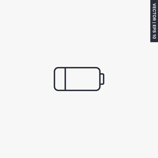 Batterie Faible Charge Signe Style Linéaire Pour Concept Mobile Conception — Image vectorielle