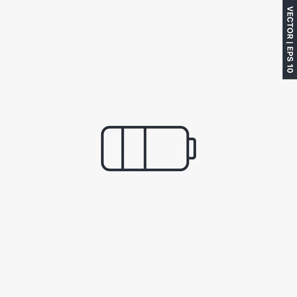 Charge Moyenne Batterie Panneau Style Linéaire Pour Concept Mobile Conception — Image vectorielle